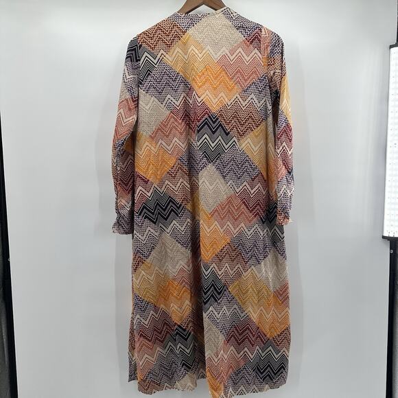 Lularoe Sarah Duster Sweater Womens Medium Multicolor Open Woven Geometric - Picture 5 of 13